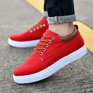 David Sneakers | Stoere herensneakers met witte zool Rood