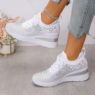 Dames Orthopedische Sneakers met Strass Veters