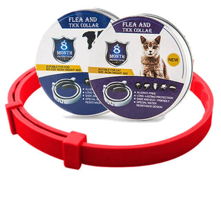 SafeGuard - Vlooien- en Tekenhalsband voor Honden & Katten | 8 Maanden Bescherming Rood