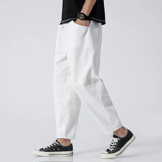 Gerald Heren Cropped Broek met Verstelbare Taille Wit