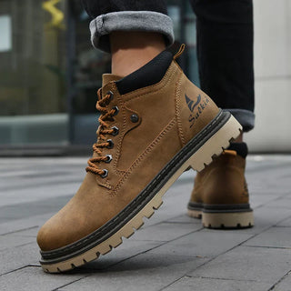 Heren Winter Veterlaars Met Antislip Profielzool