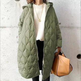 ELYSSI Winterjas Dames Casual met Capuchon Lichtgroen