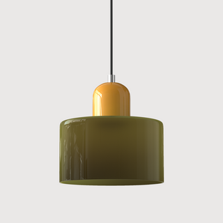 Glazen Hanglamp Elegante Voor Keuken En Woondecoratie Groen Geel