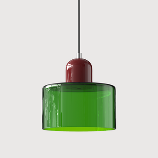 Glazen Hanglamp Elegante Voor Keuken En Woondecoratie Lichtgroen Rood
