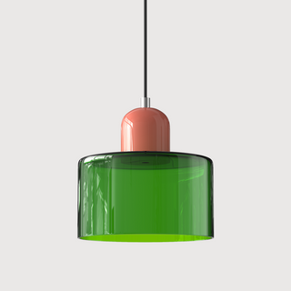 Glazen Hanglamp Elegante Voor Keuken En Woondecoratie Lichtgroen Roze