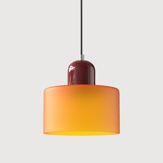 Glazen Hanglamp Elegante Voor Keuken En Woondecoratie Matte Oranje Rood