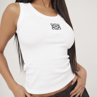 Tanktop Zijdeachtig Katoen Minimalistisch Design Zomer