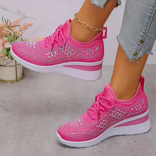 Dames Orthopedische Sneakers met Strass Veters
