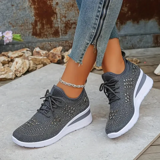 Dames Orthopedische Sneakers met Strass Veters