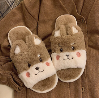 Fluffy Animal Pantoffels | De schattigste pantoffels! Bruine kat