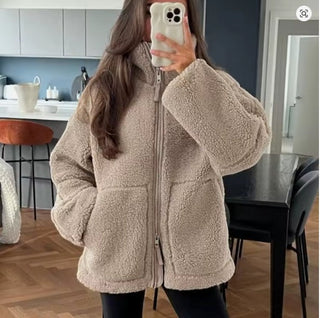 ELYSSI Wollen Jas Dames Oversized met Opstaande Kraag