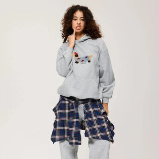 Unisex Oversized Hoodie met Teckel-Borduursel en Kangoeroezak