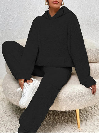Ultra-Comfortabel Teddy Huispak met Capuchon - Winterwonder Lana Zwart