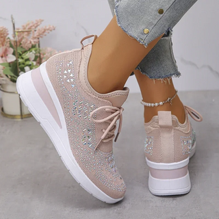 Dames Orthopedische Sneakers met Strass Veters