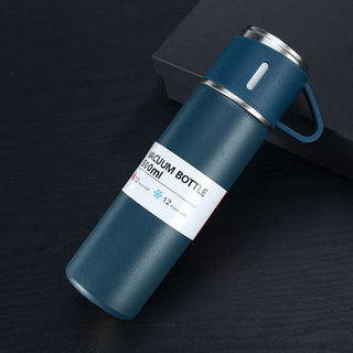 Roestvrije Thermoskan | De ideale thermoskan voor onderweg Blauw (Zonder extra bekers)
