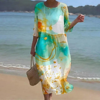 Sephira | Bloemenjurk voor dames – Romantische print, elegant silhouet en verfijnde stijl Groen