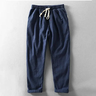 Toby Heren Linnen Broek voor de Zomer Marineblauw