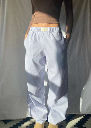 Sienna | Dames Broek met Elastische Tailleband – Ultra-zachte stof, Cozy pasvorm & Moderne ontspanning Blauw