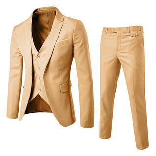 Rogue | Slim Fit herenpak – Driedelig ensemble, Krachtige snit & Zakelijk meesterschap khaki