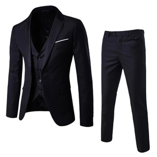 Rogue | Slim Fit herenpak – Driedelig ensemble, Krachtige snit & Zakelijk meesterschap zwart