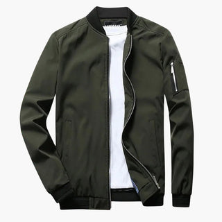 Slim fit lichtgewicht bomberjack voor heren, geschikt voor de lente en zomer. legergroen
