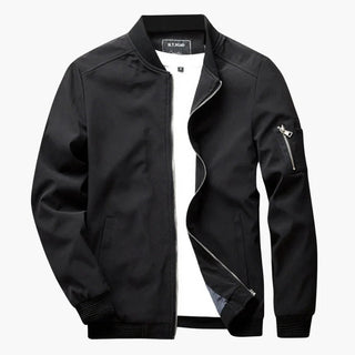 Slim fit lichtgewicht bomberjack voor heren, geschikt voor de lente en zomer. zwart