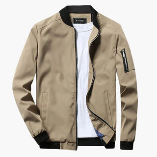 Slim fit lichtgewicht bomberjack voor heren, geschikt voor de lente en zomer. khaki