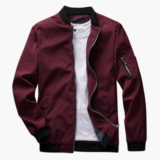 Slim fit lichtgewicht bomberjack voor heren, geschikt voor de lente en zomer. rood