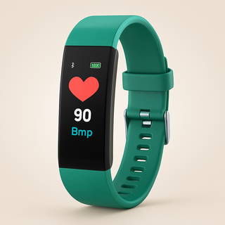 Smartwatch met gezondheidsmonitoring voor senioren. Batterijduur. Groen