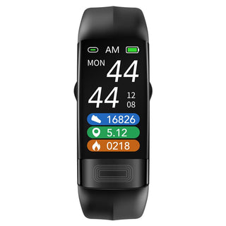 Smartwatch met hartslagmeter en ECG-sensor voor hartmonitoring.