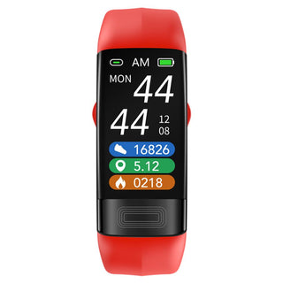Smartwatch met hartslagmeter en ECG-sensor voor hartmonitoring.