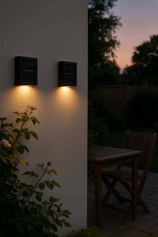 SolarGlow™ LED Solar Wandlampen – Draadloos, Weerbestendig & Sfeervol Licht voor Buiten