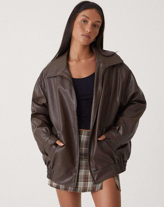 Sophia | Oversized damesjas van PU-leer Bruin