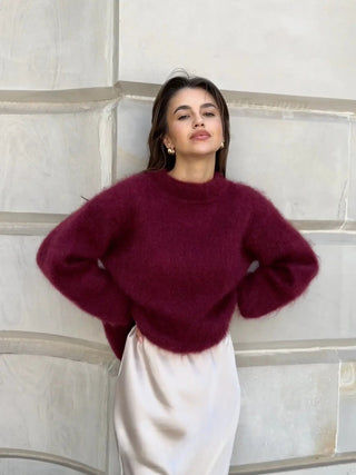 Sophie | Mohair trui Bordeaux