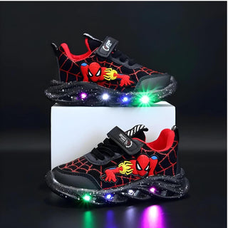Superheld LED Sneaker - Stoere schoenen met lichtjes voor kinderen Zwart