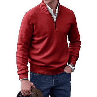 Sten | Gebreide trui met ritssluiting Rood
