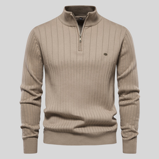 Steven | Trui met halve rits Kaki 2XL