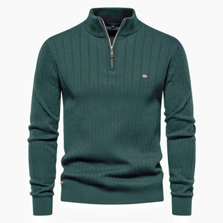 Steven | Trui met halve rits Groen