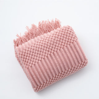 Stijlvol gebreid bankkleed – Scandinavische elegantie en comfort Roze