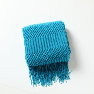 Stijlvol gebreid bankkleed – Scandinavische elegantie en comfort Turquoise