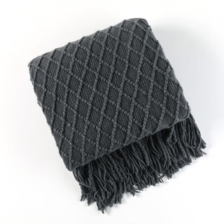 Stijlvol gebreid bankkleed – Scandinavische elegantie en comfort Donkergrijs