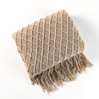 Stijlvol gebreid bankkleed – Scandinavische elegantie en comfort Beige