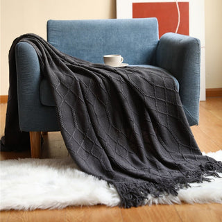 Stijlvol gebreid bankkleed – Scandinavische elegantie en comfort Zwart