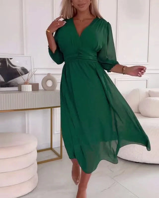 Mirella | Dames Zomerjurk – Stijlvolle Pofmouwen & Luchtig Design