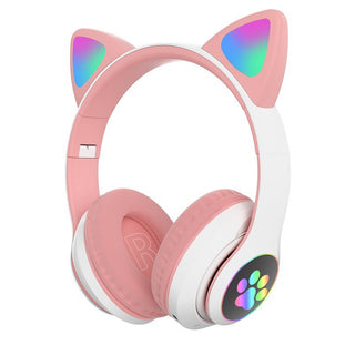 Kattenoortjes Bluetooth Koptelefoon met Verlicht LED-Design Wit