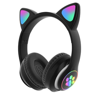 Kattenoortjes Bluetooth Koptelefoon met Verlicht LED-Design Zwart