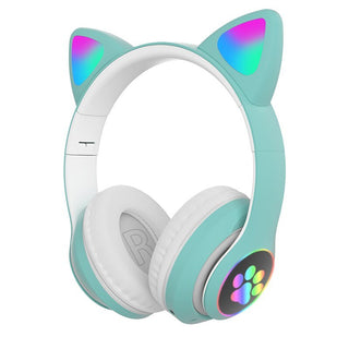 Kattenoortjes Bluetooth Koptelefoon met Verlicht LED-Design Groen