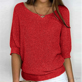 Liana Dames Stijlvolle Top met Elegante Snit Rood