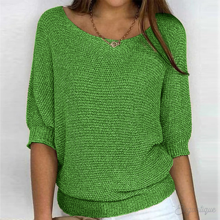 Liana Dames Stijlvolle Top met Elegante Snit Groen