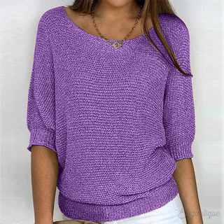Liana Dames Stijlvolle Top met Elegante Snit Paars